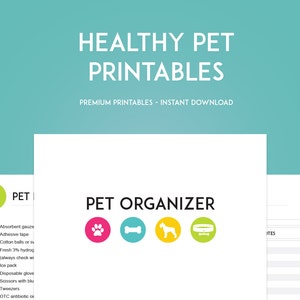 Healthy Pet Printables Pet Planner Instant Download Pet Organization image 1