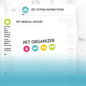 Healthy Pet Printables Pet Planner Instant Download Pet Organization image 3