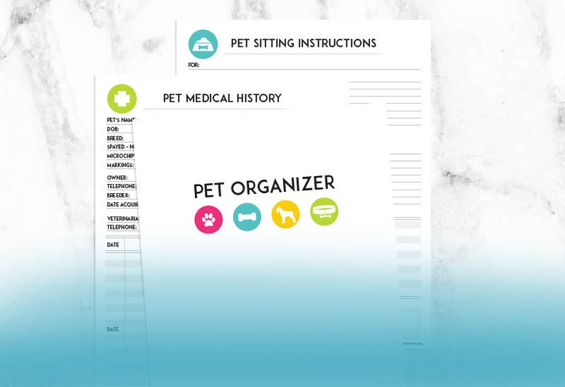Healthy Pet Printables Pet Planner Instant Download Pet Organization image 3