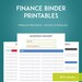 Finance Binder PDF Printable Pages - INSTANT DOWNLOAD - Budget Binder - Money Management - Household Finances - Bill Pay - Home Binder