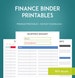 Finance Binder PDF Printable Pages - INSTANT DOWNLOAD - Budget Binder - Money Management - Household Finances - Bill Pay - Home Binder 