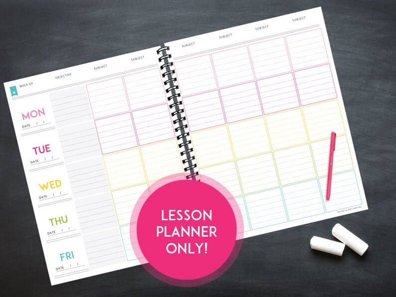 Printable Lesson Planner INSTANT DOWNLOAD Classroom Organization image 1