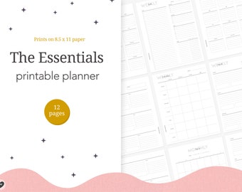 Planner Essentials   - Yearly Planner - Monthly Planner - Weekly Planner - Checklist - Family Planner