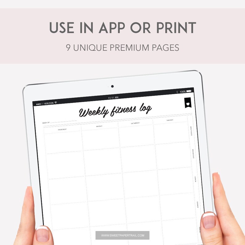 GOODNOTES FITNESS PLANNER, Fitness Planner Ipad, Goodnotes Digital Meal Planner, Healthfitness