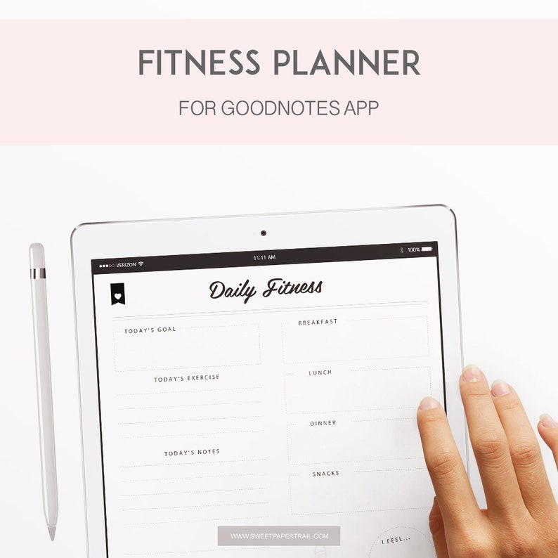 GOODNOTES FITNESS PLANNER, Fitness Planner Ipad, Goodnotes Digital Meal Planner, Healthfitness
