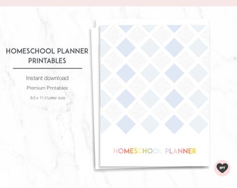 Homeschool Printable Planner 2020 - 2021 | Lesson Planner, Grade Tracker, Attendance Log