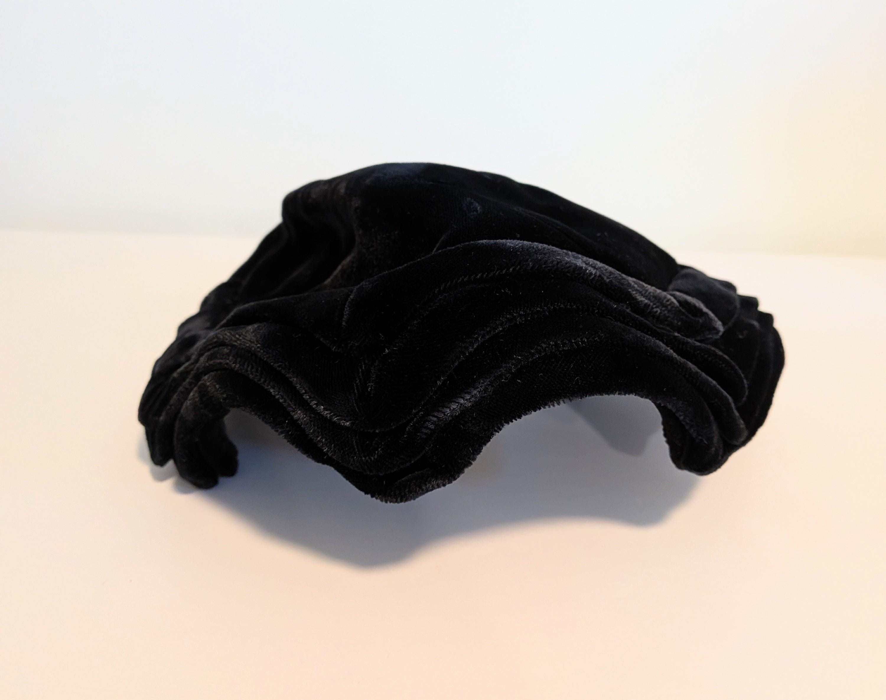 40s 50s Black Persian Lamb & Velvet Cossack Style Pillbox Tilt Hat Black Persian Lamb Fur Pill Box Hat circa 1960s – Dorothea main image 2
