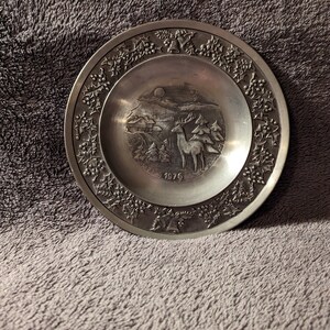 Mastad Pewter Vintage Norway 1976 Collectible Christmas Plate