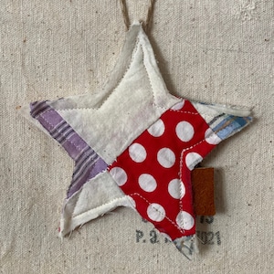 Quilted Star Ornament: Vintage Cutter Quilt, Rustic Christmas Decor