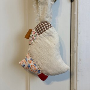 Ornement de cloche fait main rustique shabby chic matelassé : accroche-porte couette vintage