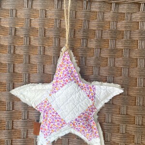 Quilted Star Ornament: Vintage Cutter Quilt, Rustic Flair (7&quot;) Handmade Holiday
