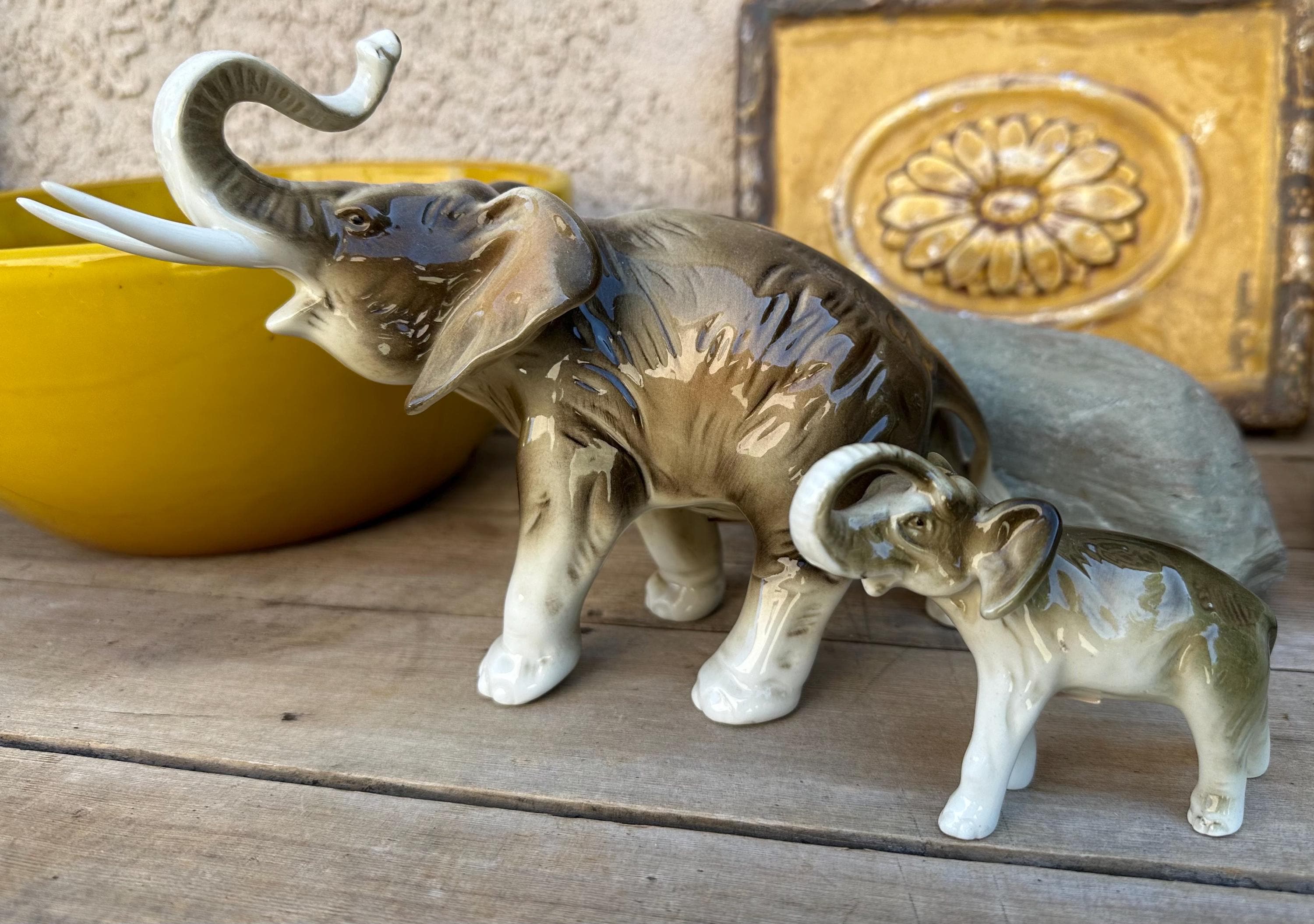  DUX BOHEMIA ロイヤル人形2個セット Vintage Royal Dux Porcelain Elephant Figurines: Handpicked
