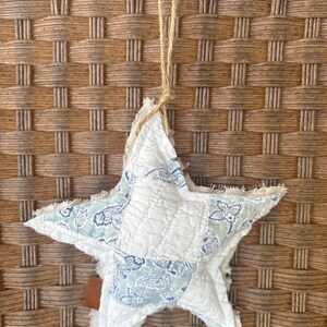 Handmade Quilted Star Ornament: Vintage Cutter Quilt, Rustic Flair