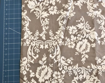 Taupe Damask Cotton Fabric - Riley Blake Lost and Found (1/2 Yard)