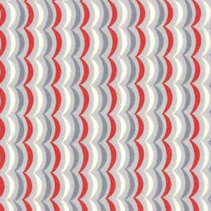 1/2 Yard Apple Jack Fabric: Moda Scallop Red, Gray, and White Cotton