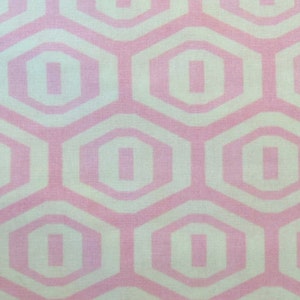 1/2 Yard Honeycomb Fabric, Amy Butler Midwest Modern Quilters Cotton Pink Ivory BTHY Destash Fabric Rare