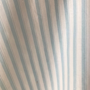 1/2 Yard Blue White Stripe Fabric, Nursery Quilters Cotton Crafting Destash Stripes