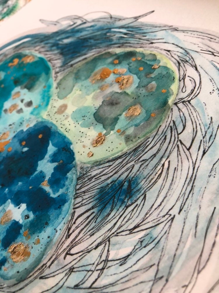 Watercolor Painting Original Art Animal Home Art Nature | Etsy