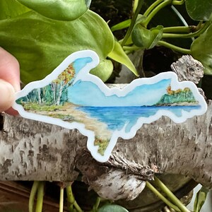 Missouri Karte Umriss Original Kunst Autoaufkleber Aufkleber Isle Royale Nationalpark Strand Spur blauer Himmel obere Halbinsel Landschaftsmalerei