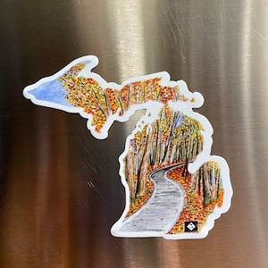 Michigan Magnet - Michigan State Magnet - Michigan Car Magnet - Home State Magnet - Camping Camper Art - Refrigerator - MI magnet M119