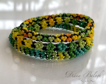 3 in 1!  Seed bead bracelet beading tutorials: Mosaic, Diamond, Snake Chenielle Bracelet beading patterns.