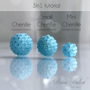 3 Chenille Beaded Bead beading tutorials in 1, Toho seed beads beading pattern, beading patterns and tutorials, beaded bead pattern image 1