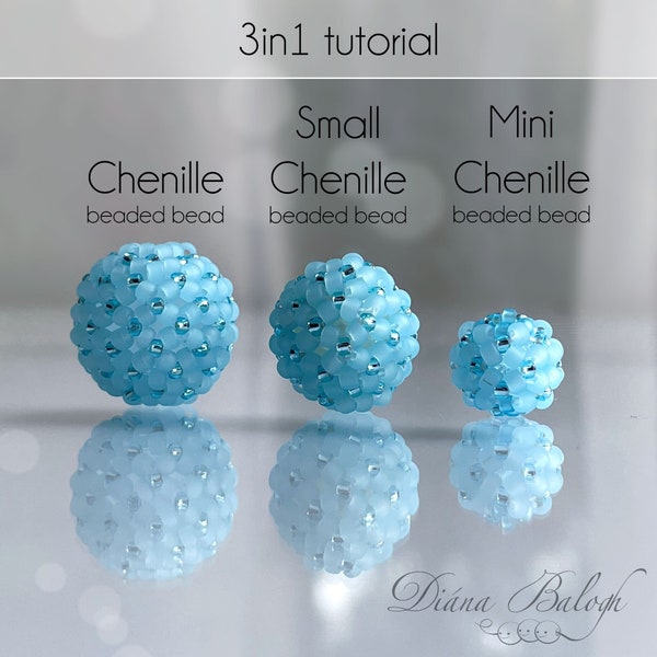 3 Chenille Beaded Bead beading tutorials in 1!, Toho seed beads beading pattern, beading patterns and tutorials, beaded bead pattern