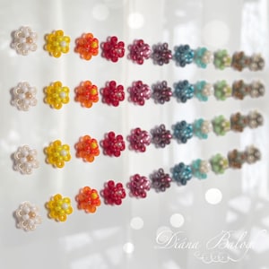 Tiny Flower Earrings beading tutorial, beading pattern earrings, mini earrings tutorial, flower earrings