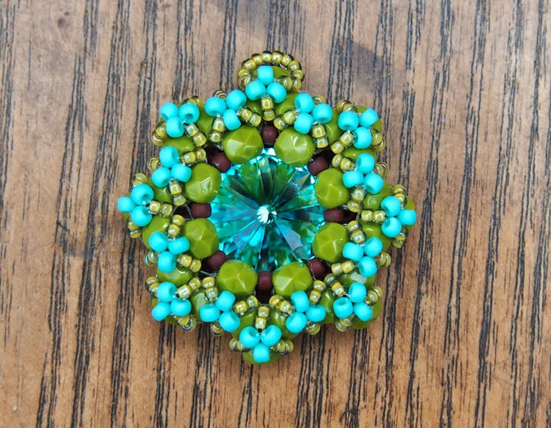Tutorial Annie Pendant Beading pattern raw pendant with Etsy