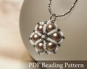 DIY Beading Pattern Sibyl Pendant, easy pendant beading tutorial, vintage style pendant, PDF