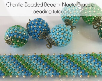 Nadia Bracelet Beading Tutorial + Chenille Beaded Bead Beading Tutorial, bracelet and beaded bead beading pattern, beading tutorial, pattern
