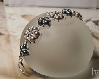 Tutorial Sibyl Bracelet, easy bracelet beading pattern, vintage style bracelet, DIY, PDF