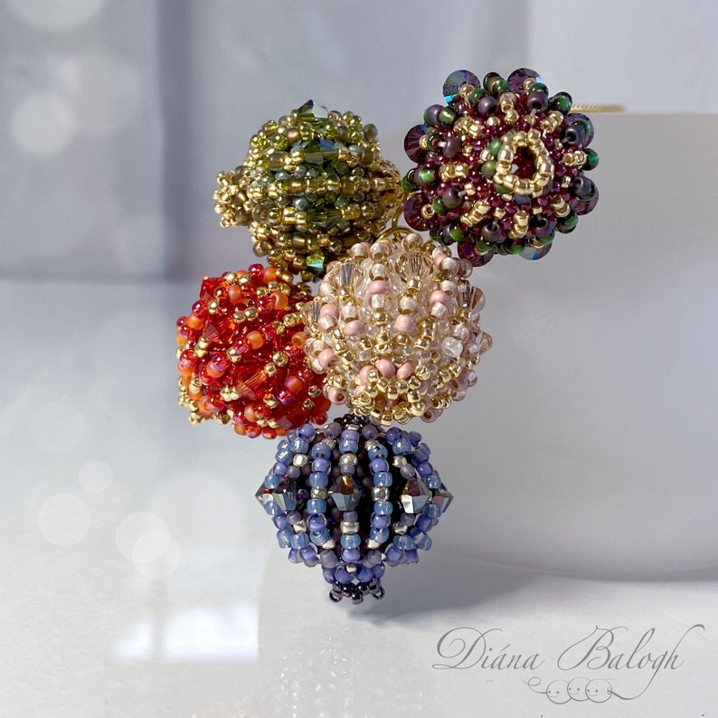 Fairy Berry beaded bead beading tutorial, beaded bead pattern, beaded bead tutorial image 5