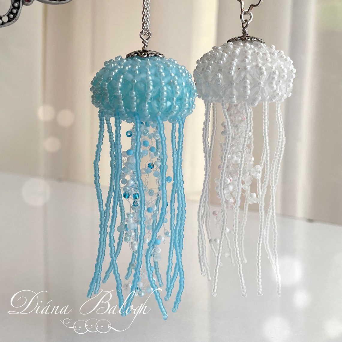 Beading Pattern and Tutorial Jellyfish Tassel Jellyfish Etsy