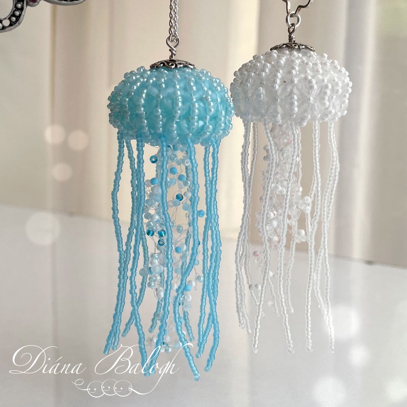 Beading Pattern and Tutorial Jellyfish Tassel Jellyfish Etsy