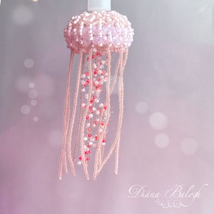 Beading pattern and tutorial Jellyfish tassel and Jellyfish lantern, Jellyfish pendant beading tutorial, Luminuos Jellyfish beading tutorial image 3