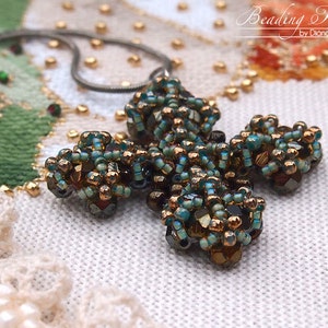 Photo tutorial Renaissance cross pendant - vintage style beading tutorial, beading pattern, beading pattern cross pendant