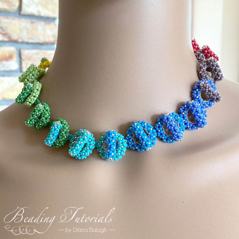 Beading tutorial and pattern Claspception modular jewelry, beaded clasp tutorial, beading pattern clasp, beading tutorial clasp image 6