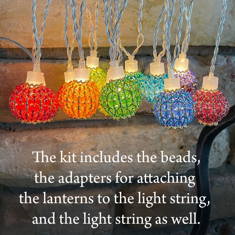 Beading KIT for 12 Lantern beaded beads light chain adapters for attaching the beaded beads to the light string 画像 6