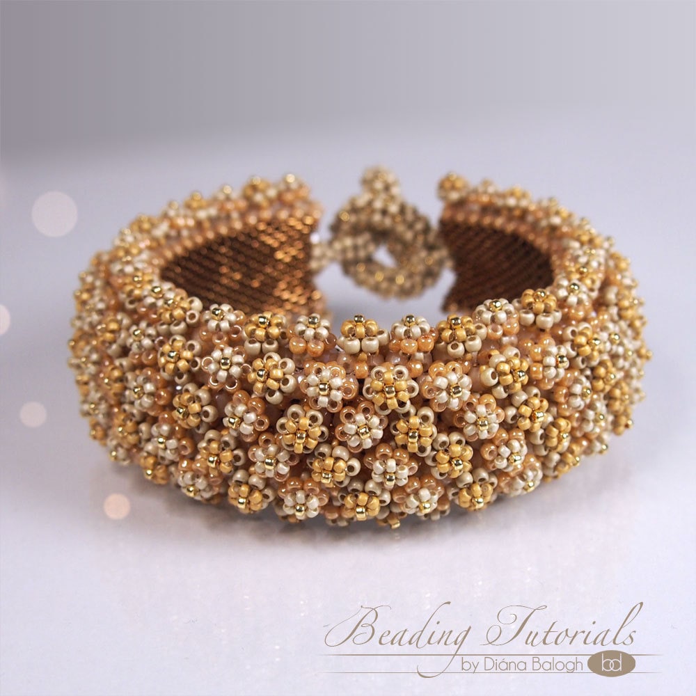 Tutorial Corona De Flore bracelet Flower bracelet beading | Etsy