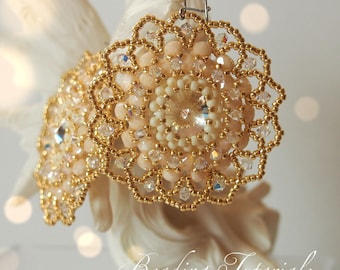 Beading tutorial and pattern Bollywood Earrings and Pendant, beading tutorial earrings, beading pattern earrings, belly dance earrings
