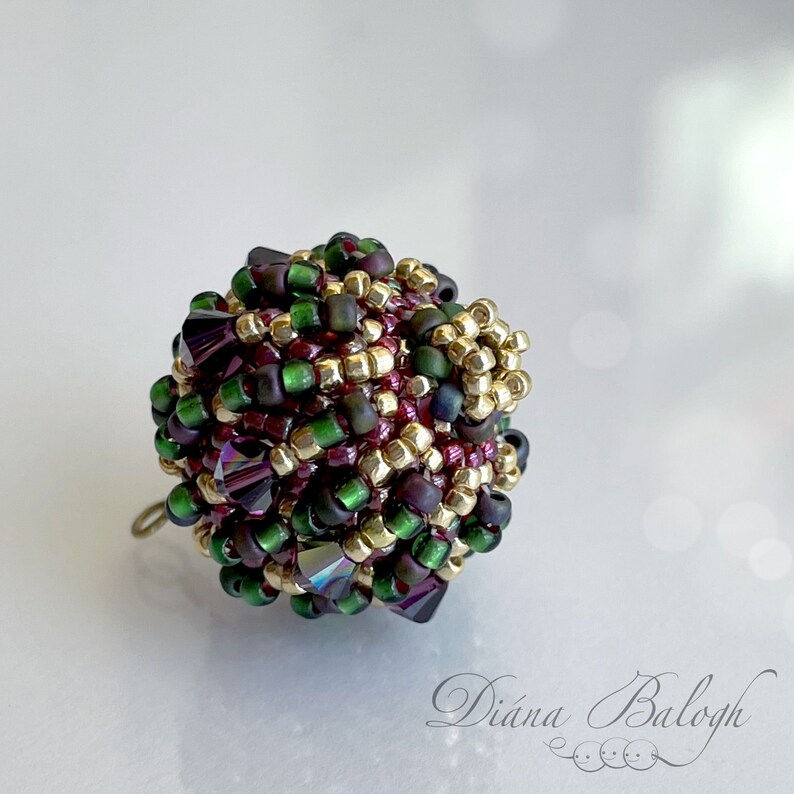 Fairy Berry beaded bead beading tutorial, beaded bead pattern, beaded bead tutorial image 8