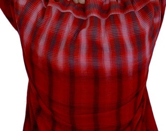 Red Dip-dye Plaid Shirt