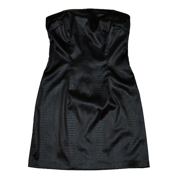 Strapless vegan leather dress