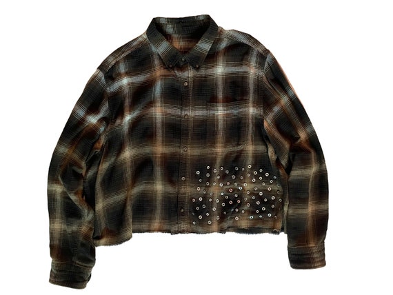 cropped flannel embellished