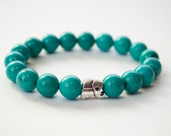 Bracciale turchese per donna Regalo sorella Bracciale elefante per mamma Bracciale per lei, Gioielli turchesi Gioielli elefante turchese, menta - Italia