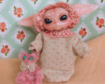 Star Wars Grogu BJD Doll, 3'' Pink Yodette Resin Printed, Custom