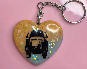 Llavero de resina con forma de corazón inspirado en Chopper de Star Wars