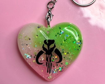 Mythosaur Star Wars Inspired Resin Heart Keychain