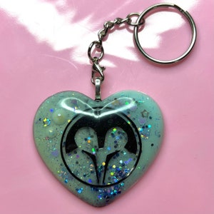 Night Owl Bo Katan Inspired Resin Heart Keychain